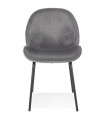 Chaise design gris foncé en tissu et métal Acadia