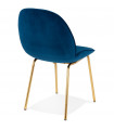 Chaise design bleu en tissu et métal Acadia
