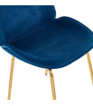 Chaise design bleu en tissu et métal Acadia