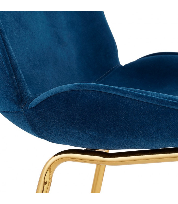 Chaise design bleu en tissu et métal Acadia