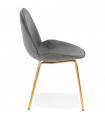 Chaise design gris foncé en tissu et métal Acadia