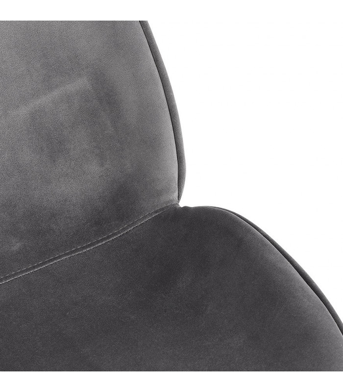 Chaise design gris foncé en tissu et métal Acadia