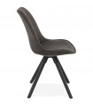 Chaise design gris foncé en tissu et bois Bluffton
