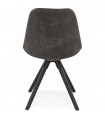 Chaise design gris foncé en tissu et bois Bluffton