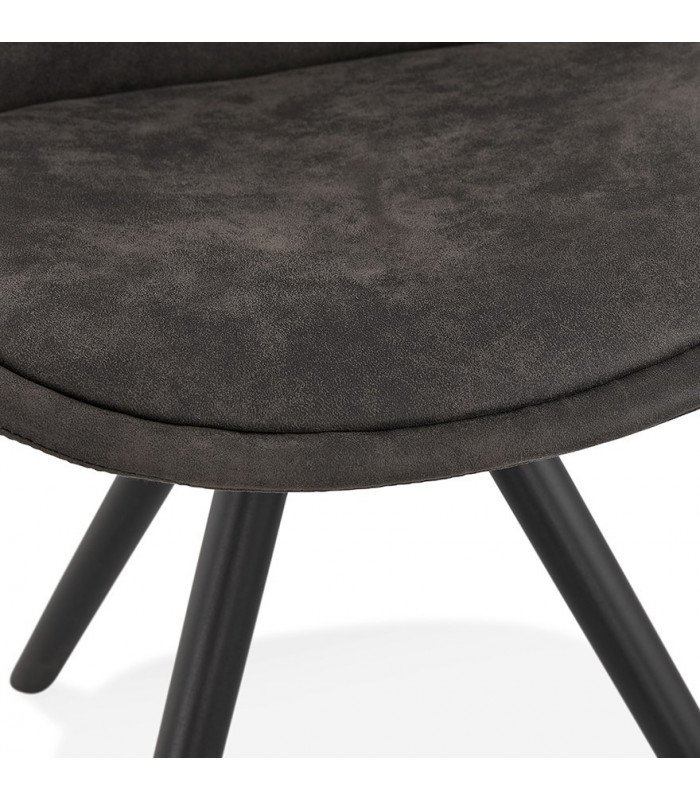 Chaise design gris foncé en tissu et bois Bluffton