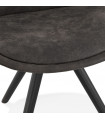 Chaise design gris foncé en tissu et bois Bluffton