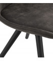 Chaise design gris foncé en tissu et bois Bluffton