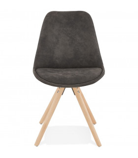 Chaise design gris foncé en tissu et bois Bluffton