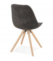 Chaise design gris foncé en tissu et bois Bluffton