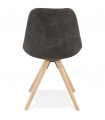 Chaise design gris foncé en tissu et bois Bluffton