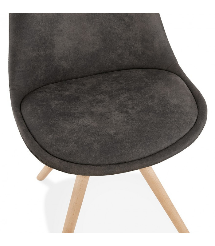 Chaise design gris foncé en tissu et bois Bluffton