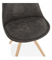 Chaise design gris foncé en tissu et bois Bluffton