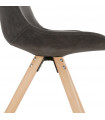 Chaise design gris foncé en tissu et bois Bluffton