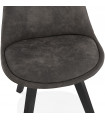 Chaise design gris foncé en tissu et bois Mordax