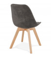 Chaise design gris foncé en tissu et bois Mordax