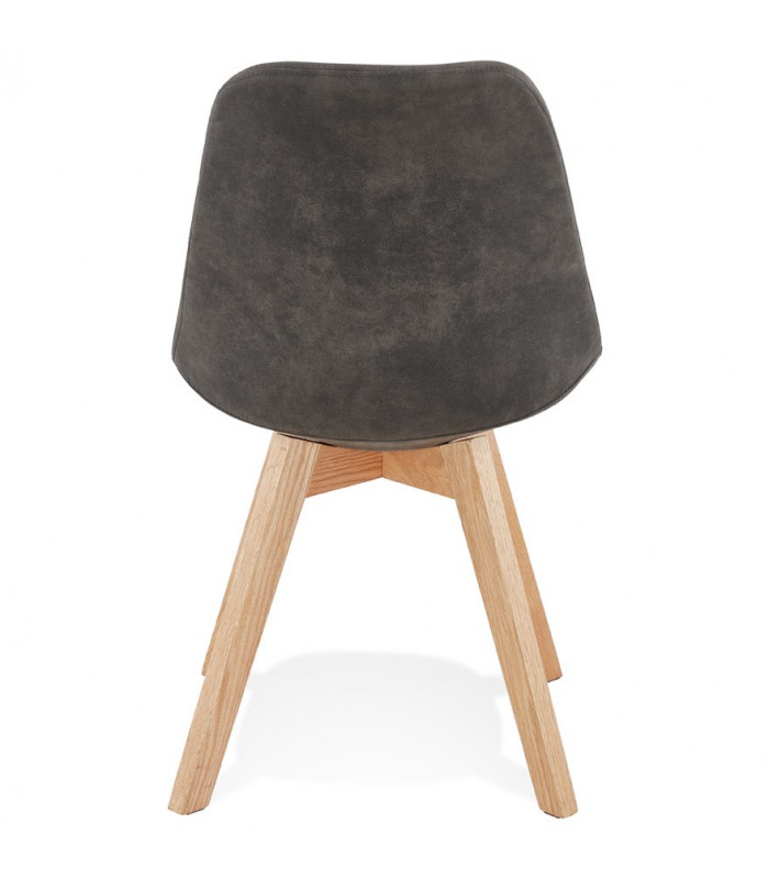 Chaise design gris foncé en tissu et bois Mordax