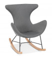 Fauteuil design gris foncé en tissu Elcot