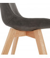 Chaise design gris foncé en tissu et bois Mordax
