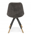 Chaise design gris foncé en tissu et bois Merrill
