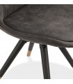 Chaise design gris foncé en tissu et bois Merrill