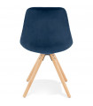 Chaise design bleu en tissu et bois Eton