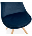 Chaise design bleu en tissu et bois Eton