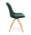Chaise design vert en tissu et bois Eton