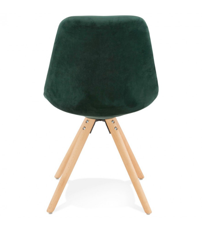 Chaise design vert en tissu et bois Eton