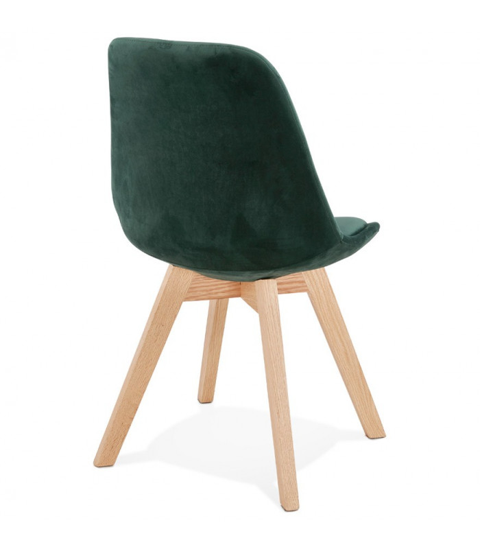 Chaise design vert en tissu et bois Kolo