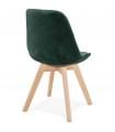 Chaise design vert en tissu et bois Kolo