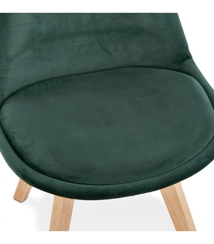 Chaise design vert en tissu et bois Kolo