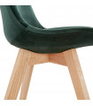 Chaise design vert en tissu et bois Kolo