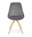 Chaise design gris en tissu et bois Eton
