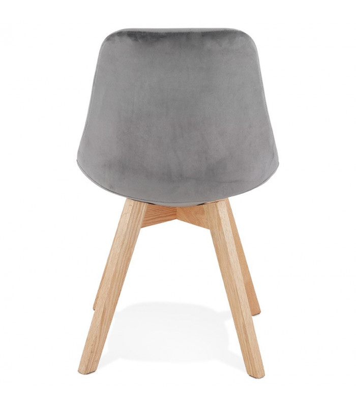 Chaise design gris en tissu et bois Kolo