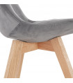 Chaise design gris en tissu et bois Kolo