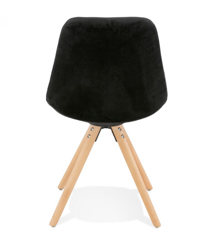 Chaise design noir en tissu et bois Eton