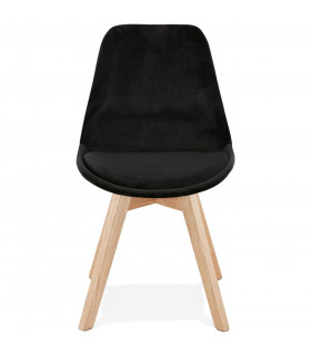 Chaise design noir en tissu et bois Kolo