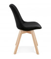 Chaise design noir en tissu et bois Kolo