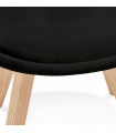 Chaise design noir en tissu et bois Kolo