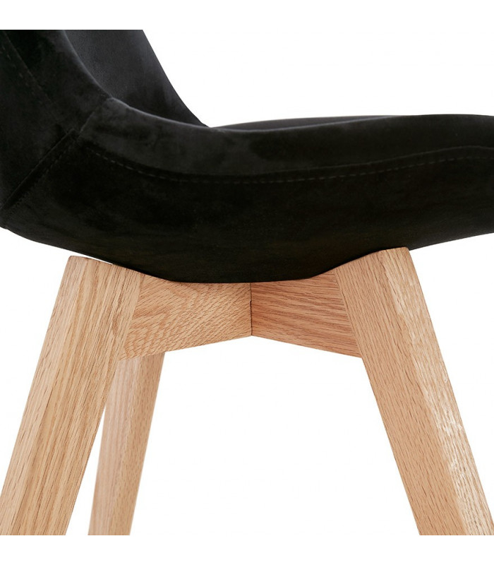 Chaise design noir en tissu et bois Kolo