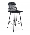 Tabouret de bar design noir en bois et métal Giamatti Mini