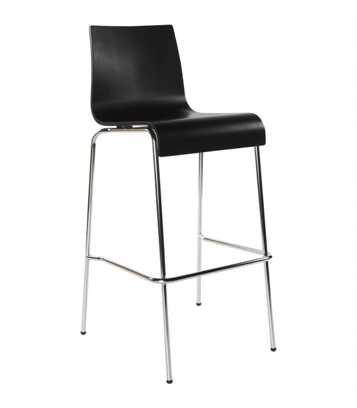 Tabouret de bar design noir en bois Broco