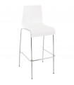 Tabouret de bar design blanc en bois Broco