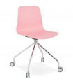Chaise design rose en plastique et métal Malibu
