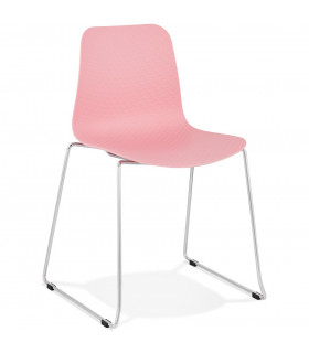 Chaise design rose en plastique et métal Amalfi