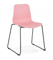 Chaise design rose en plastique et métal Amalfi