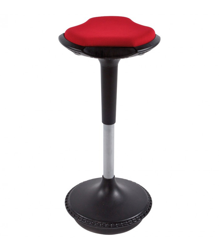 Tabouret de bar design rouge en tissu et plastique Aherne