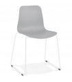 Chaise design gris en plastique et métal Amalfi