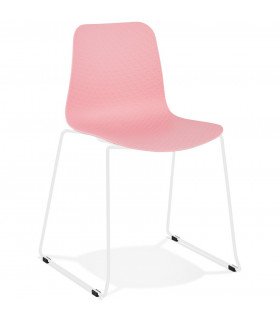 Chaise design rose en plastique et métal Amalfi