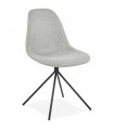 Chaise design gris clair en tissu et métal Dara